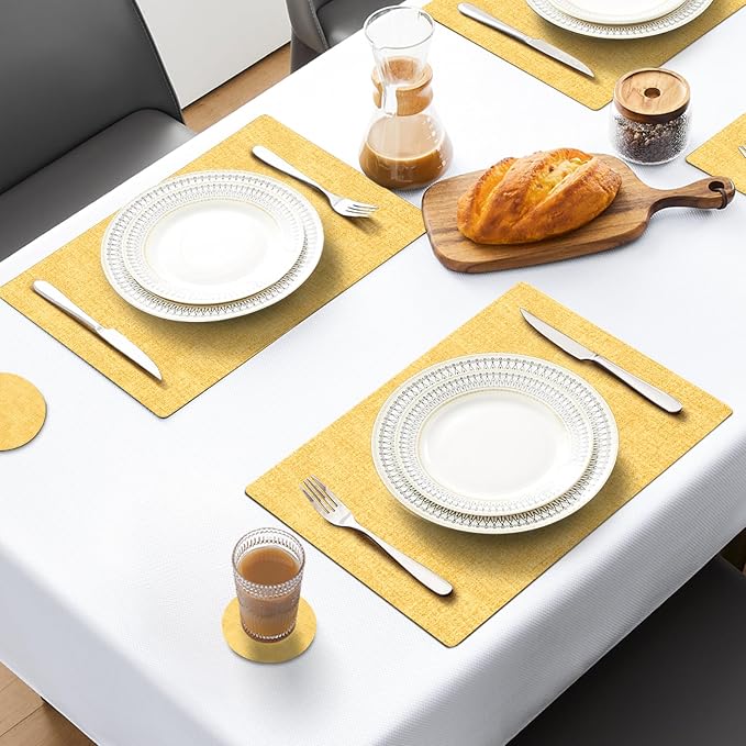 MOSAYT Placemats Set of 8, Heat Resistant Vinyl Place Mats - Image 2