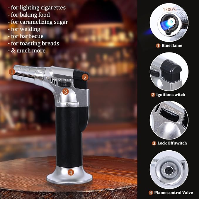 Cocktail Smoker Kit with Torch, 2 Pack Whiskey Smoker Kit Metal Old Fashioned - Image 7