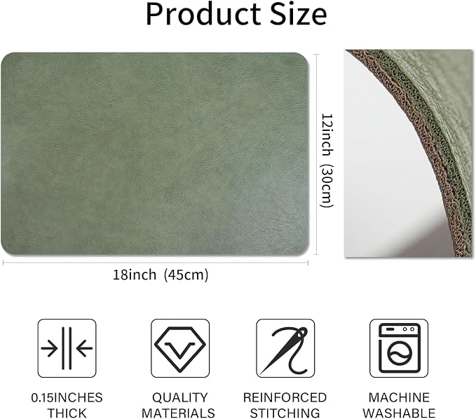 Cowhide Pattern Faux Leather Placemats Set of 6, Heat Resistant Non-Slip - Image 7