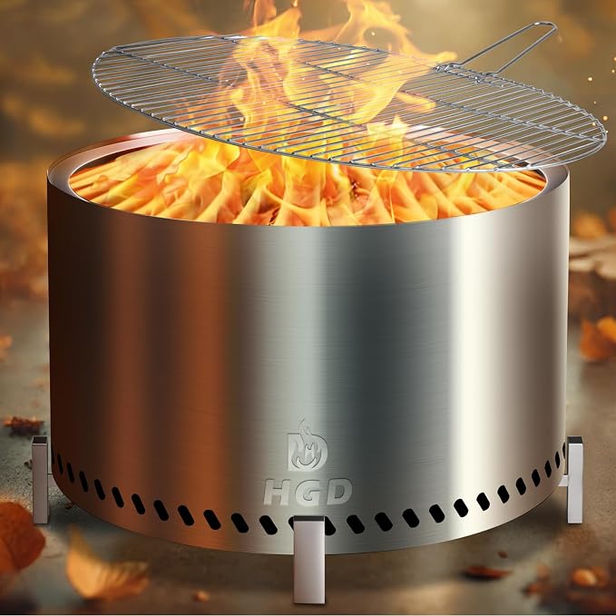 HGD 28 Inch Smokeless Firepit, Stainless Steel Fire Pit, Wood Burning Firepit - Image 9