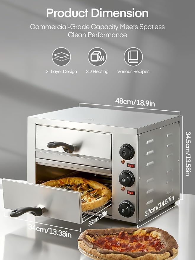 12 Inch Commercial Pizza Oven, Countertop Pizza Ovens - Image 5
