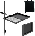 Folding Campfire Grill grate, Compact Height-Adjustable Fire Pit Grilling Grate by ABSCONDO