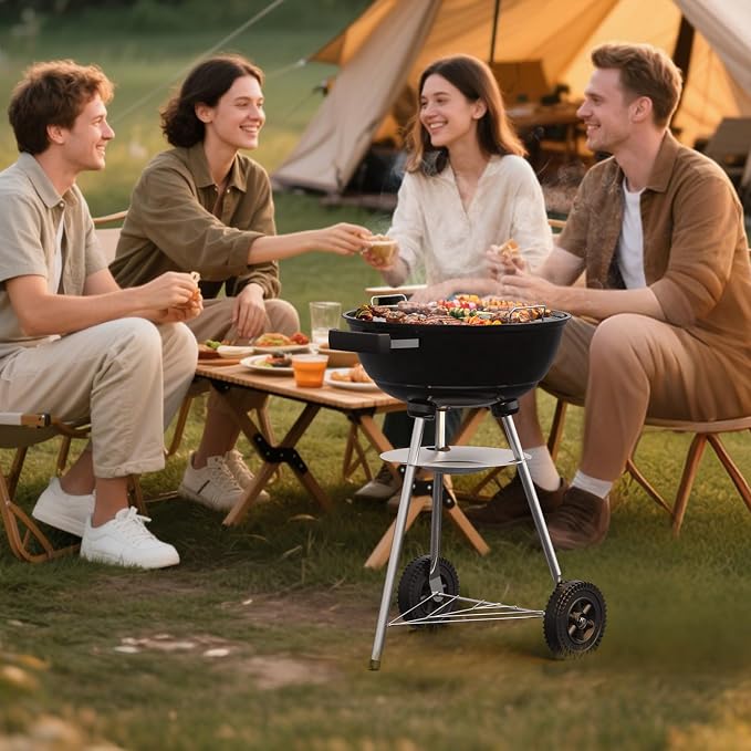 18 inch Charcoal Grill, Portable Kettle BBQ Grills, Perfect BBQ Gift, Durable & - Image 9