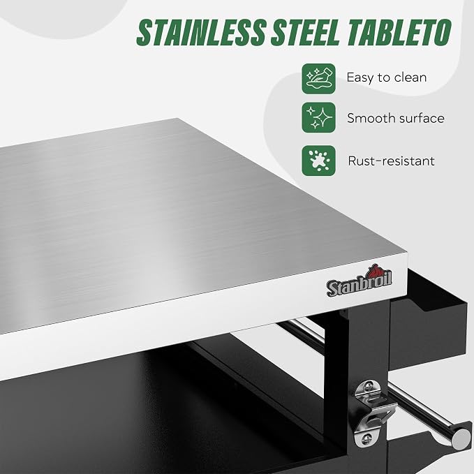 Stanbroil Rolling Grill Table Cart - Image 3