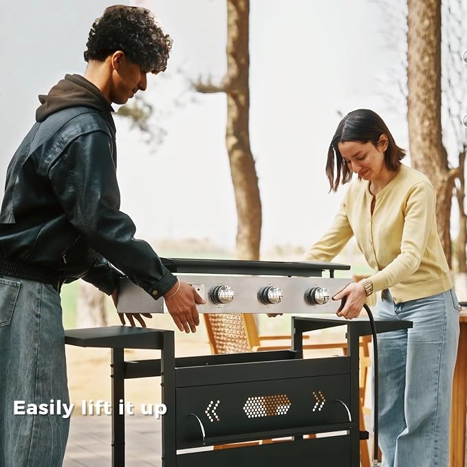 GREEN PARTY 3 Burner Propane Gas Griddle - Image 2