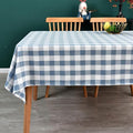 Gingham Table Cloth for Rectangle Tables Sky Blue Checkered Plaid Tablecloth by Yofori