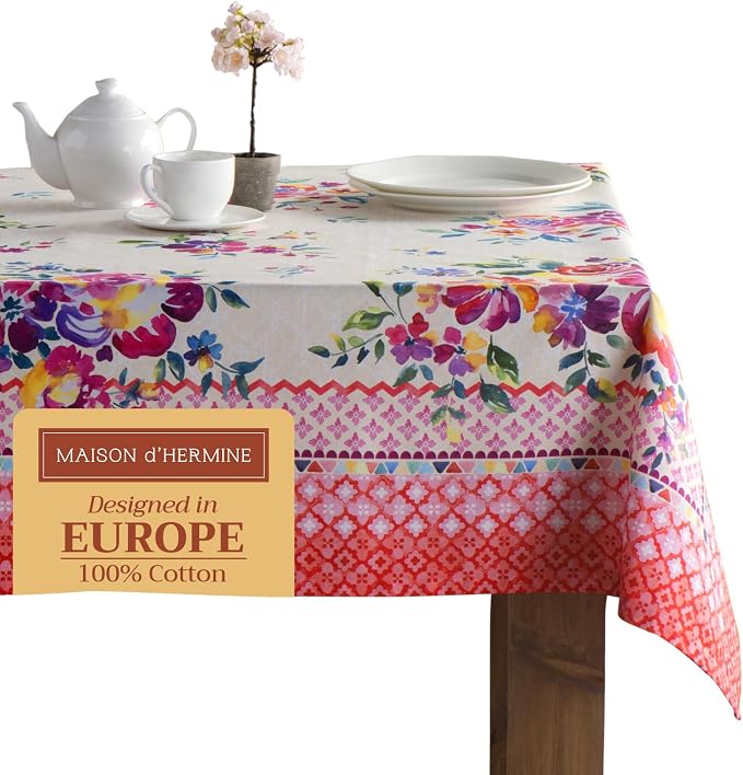 Maison d' Hermine Table Cloth Rectangle Table 100% Cotton 60 x 108 Inches by MaisondHermine