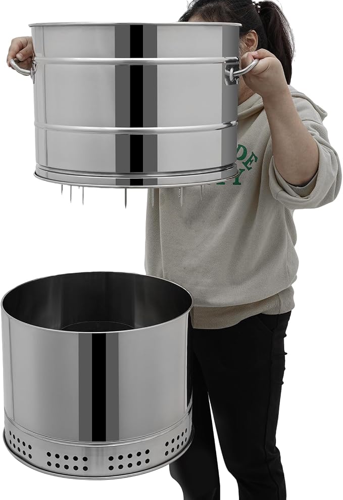 Portable Charcoal Grills, Stainless Steel BBQ Grill Barrel, 360° Smokeless - Image 8