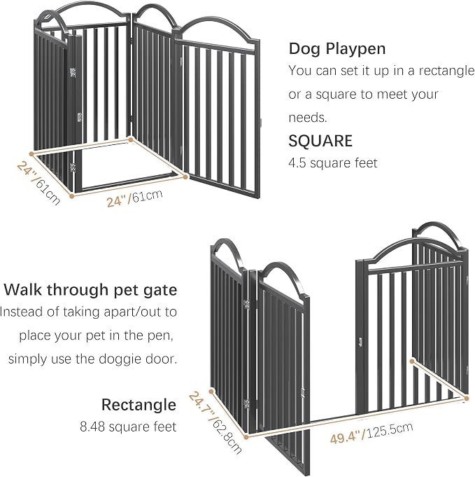 BHG Metal No-Assembly Freestanding Dog Gate - Image 5