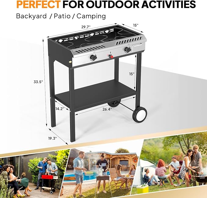 Bonnlo 2 Burner Propane Gas Stove - Image 6