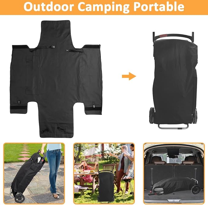 Grill Cover for Weber Traveler Portable Gas Grill, Waterproof Grill Cover for - Image 4