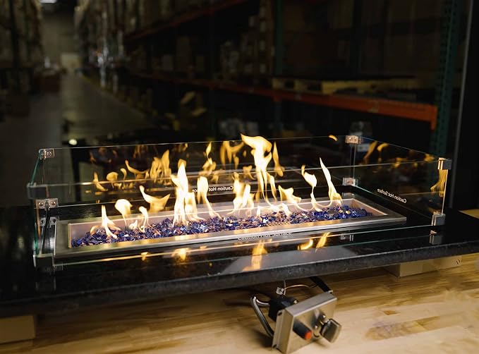 Celestial 35" x 11" x 6" Wind Guard, fits Celestial 30” x 6” Fire Pit Burner Pan - Image 3