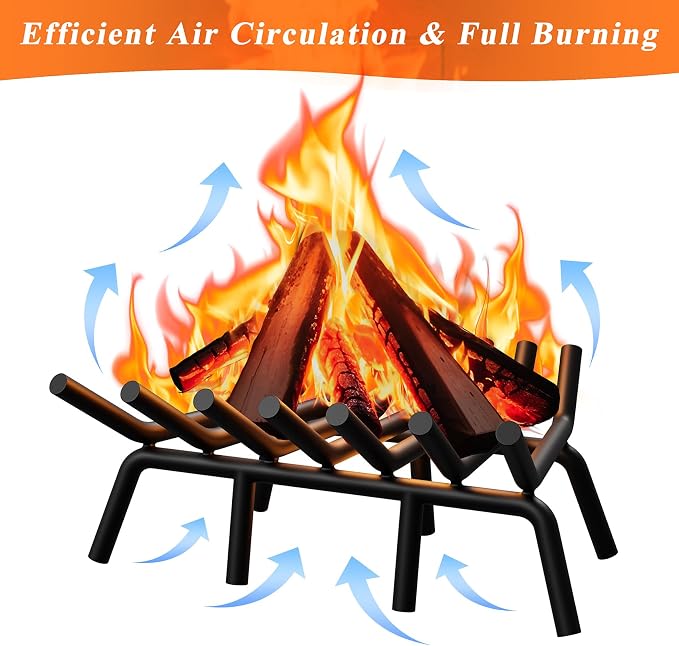 Fireplace Grate 21 Inch with 7 Support Legs, Round Solid Steel Heavy Duty - Image 7