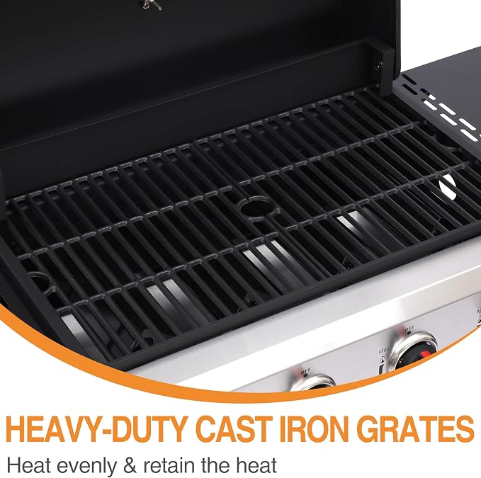 4 Burner Gas Grills Outdoor Cooking Propane Gas Grill BBQ Grill Portable - Image 2