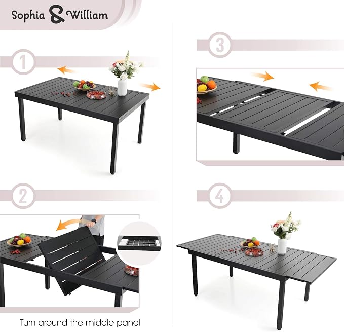Sophia & William 9 Pieces Patio Dining Set - Image 7