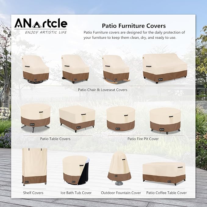 Patio Chair Covers, 600D Waterproof Heavy Duty Outdoor Lawn Patio Furniture - Image 2