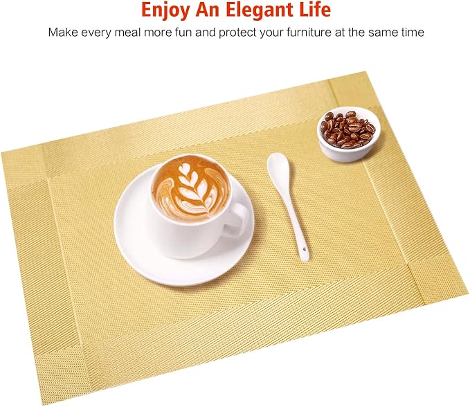 Placemats Set of 8, Heat and Stain Resistant Indoor/Outdoor Place mats - Image 6