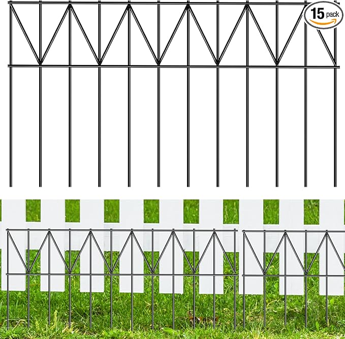 15 Pack 24" L x 15" H Animal Barrier Fence, Underground No Dig Fence Patented by GRELWT