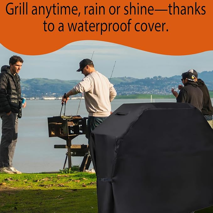 Grill Cover 58 inch BBQ Grill Cover Reinforced Corners & Windproof Clips - Image 2
