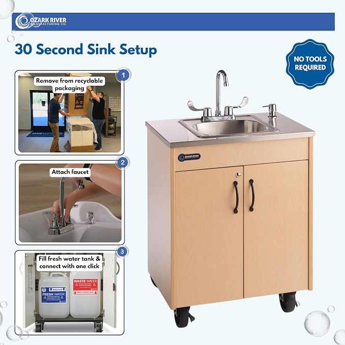 Ozark River Portable Sinks Lil Premier S1, Child Height Stainless Steel Self - Image 6