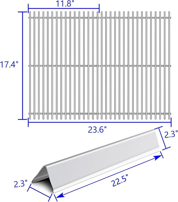 17.4” Grill Grates Replacement for 7536 7525 Weber Spirit Grill E-310, 300 - Image 3