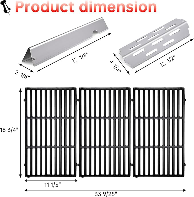 Cast Iron Grill Grates Flavorizer Bars Parts - Image 2
