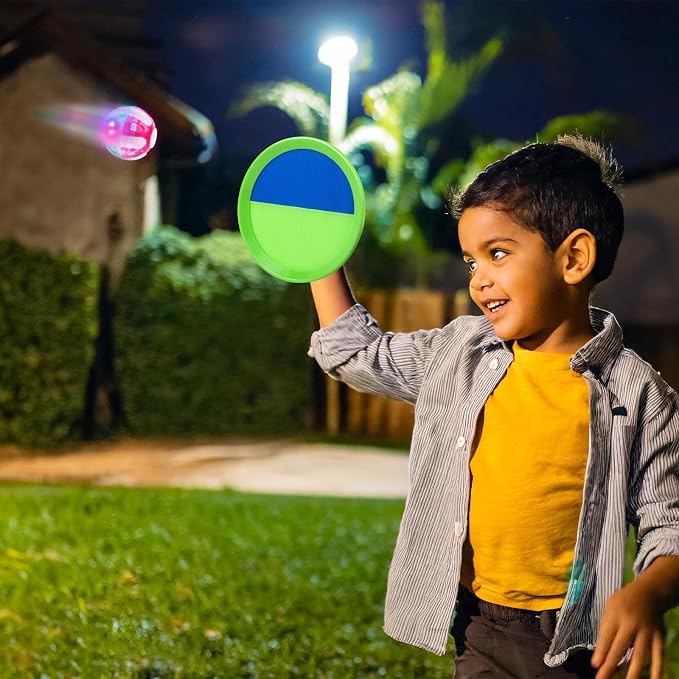 Ayeboovi Kids Outdoor Beach Pool Toys Toss and Catch Ball Set Upgraded Light UP - Image 5