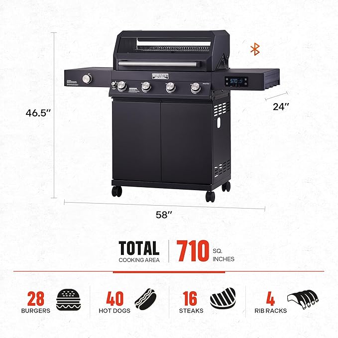 Monument Grills 4-Burner Liquid Propane Gas Smart bbq Grill Denali 425 - Image 3