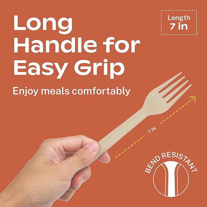 CORAL Ivory White 100% Compostable Silverware Set 340 Pieces - Image 6