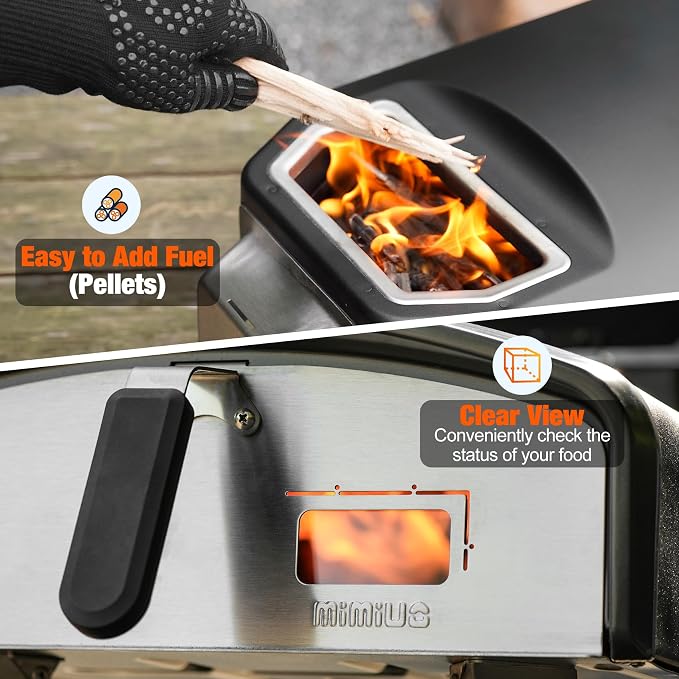 Mimiuo Outdoor Pizza Oven 12“ Wood Charcoal Fired Pizza Oven - Image 5