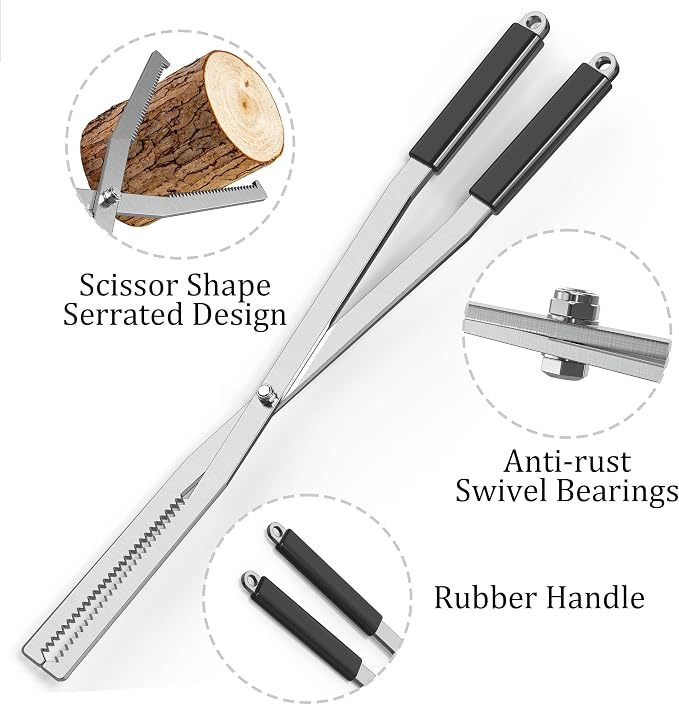 Tredre Fire Tongs and Fire Poker Set, Stainless Steel Fire Pit Tools - Image 2