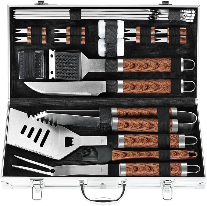 POLIGO 22PCS Heavy Duty BBQ Grill Accessories Set, Non-Slip Grill Tools by POLIGO