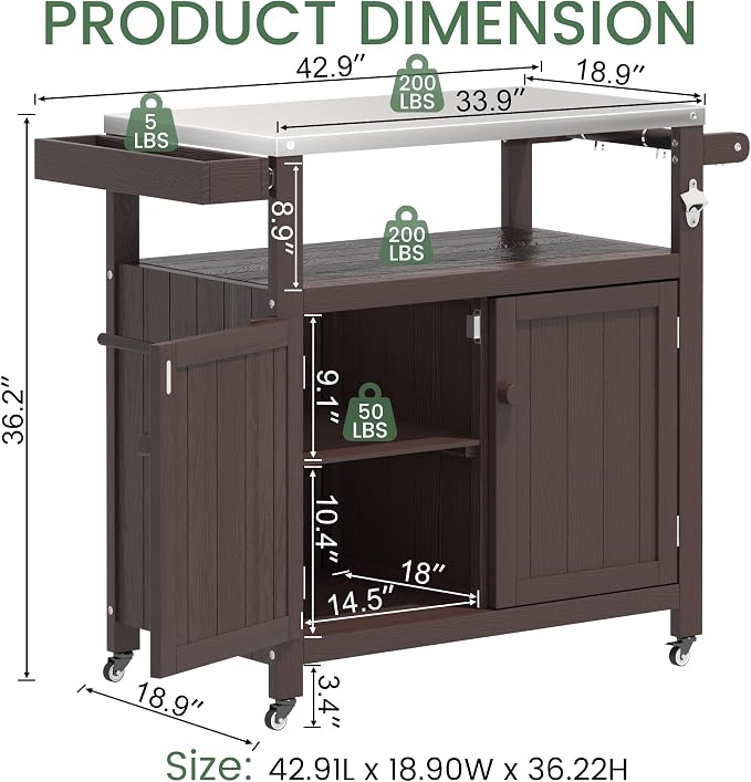 Weatherproof HIPS Outdoor Kitchen Island - Image 5
