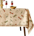 ISAENNE Designer Floral Linen Long Tablecloth Rectangle, French Off White by Isaennehomedecoration