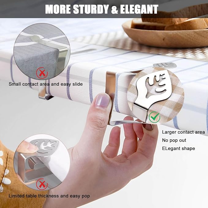 Table Cloth Holder Clips 10 Pack, Leaf Shape Picnic Tablecloth Clip Outdoor - Image 4
