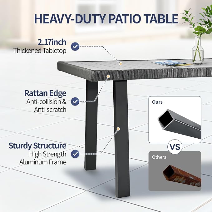 7 Pieces Patio Dining Set for 6 - Image 4