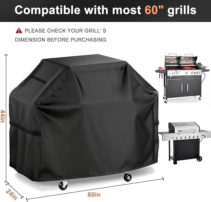 LBTING Grill Cover, 60-inch Heavy Duty 300D Oxford Waterproof Windproof UV - Image 2