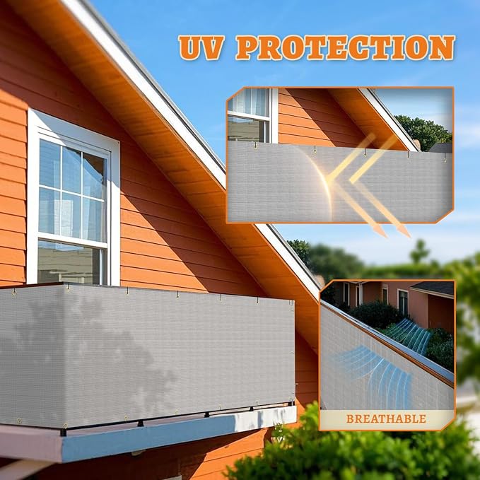 2.5' x 206' Balcony Privacy Screen Fence Cover - Image 3