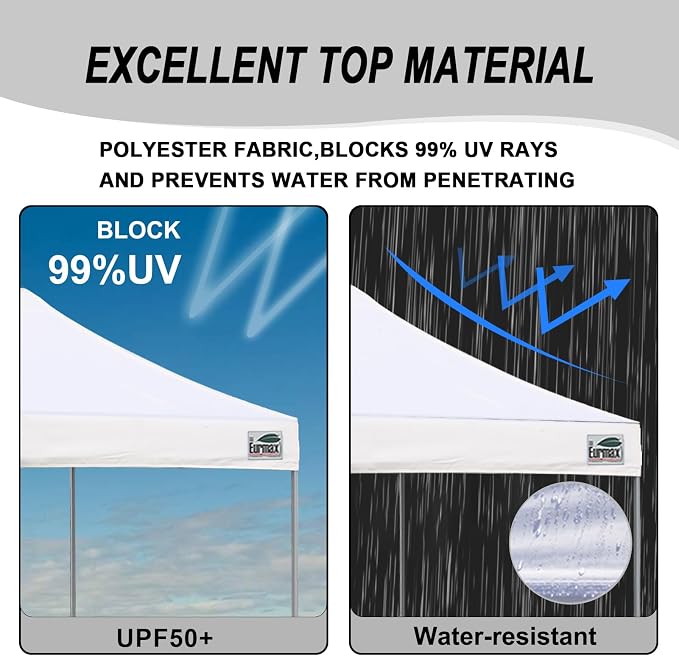 Eurmax USA Standard 10x10ft Patio Pop Up Canopy Tent - Image 6
