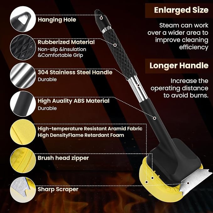 Steam Grill Scruber Brush for Outdoor Sponge Grill-Steam Grill Cheaning Scraper - Image 6