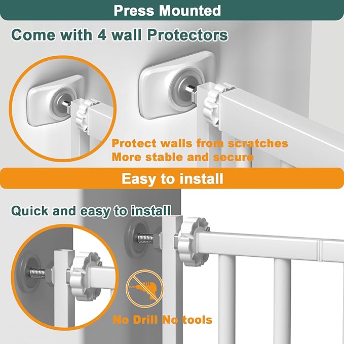 40.55" Tall 1.37" Ultra Narrow Spacing Dogs Pets Baby Gate - Image 4