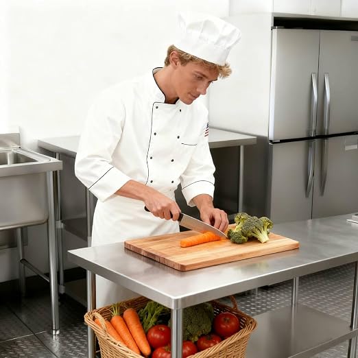 Stainless Steel Work Table 18 x 72 Inch, NSF Commercial Prep Table - Image 7