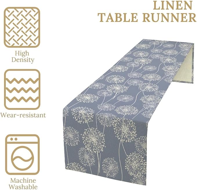 Dandelions Farmhouse Table Runner, Vintage Summer Fall Rustic Country Table - Image 5