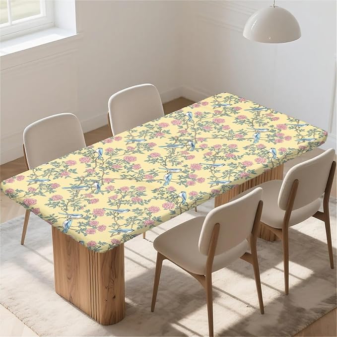 Rectangle Table Cloth Cover Waterproof Elastic Fitted Polyester Fitted - Image 6