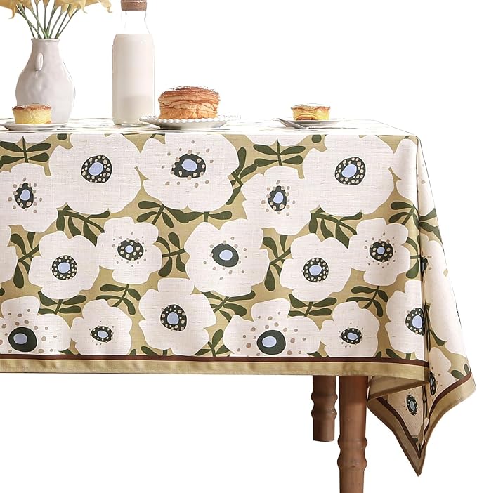 Designer Vintage Small Square Tablecloth, Linen French Tablecloth by bilingaier