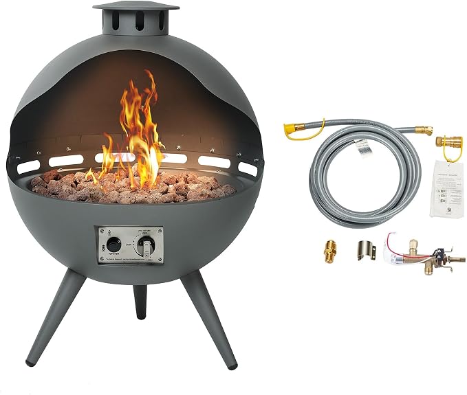 24-Inch Chimenea Propane Fire Pit by BAIDEHOME