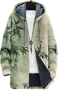 Men's Hooded Sweater Coat Knit Fleece Lined Long Cardigan Jacket by Unknown