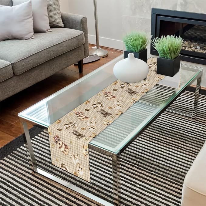 Cute Puppy Table Runner Kitchen Dining Table Runner 13*48in Table Center Decor - Image 7