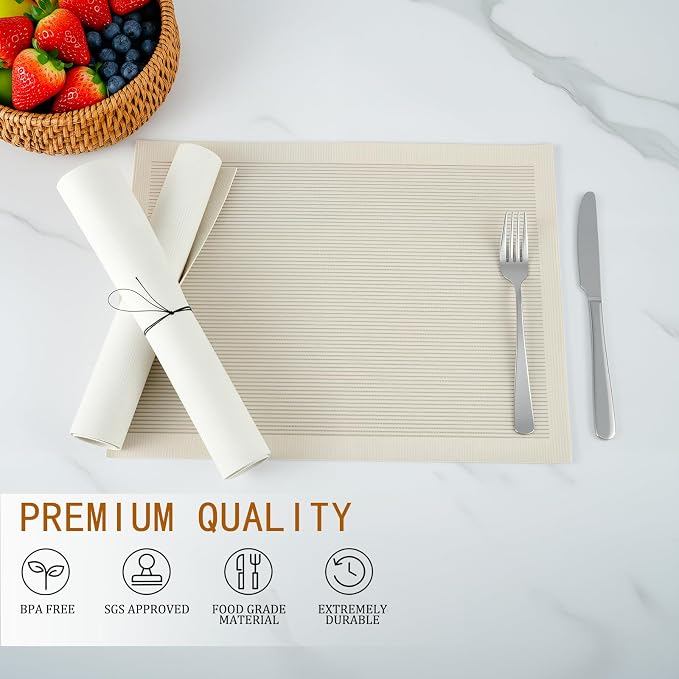 Placemats Set of 6, Faux Leather Placemats, Waterproof - Image 4