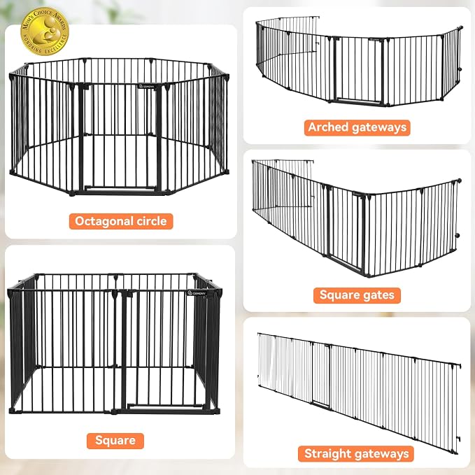 COMOMY 198" Baby Gate Extra Wide, Dog Gate Pet Gate - Image 2